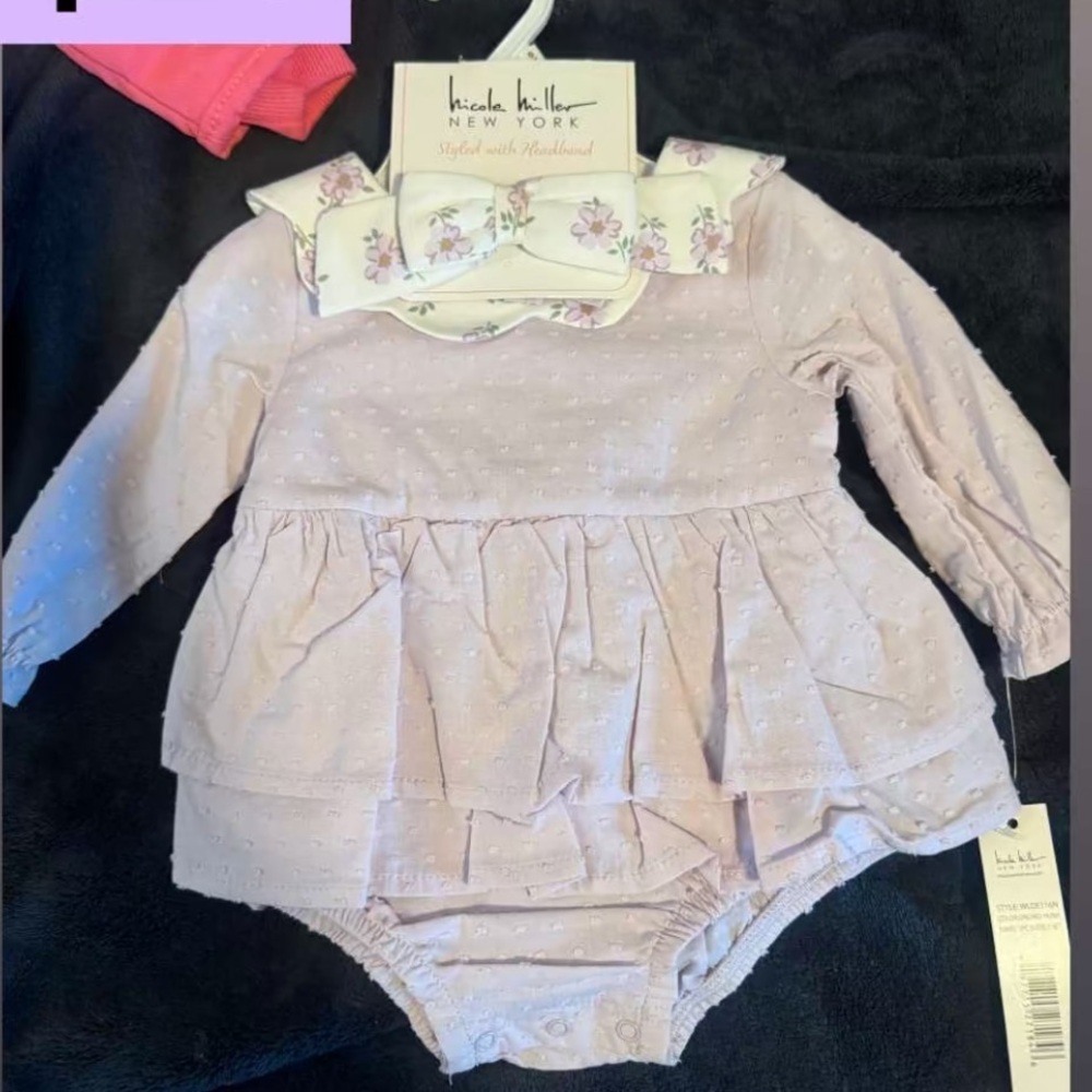Nicole Miller Lavender Floral Onsie